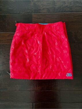 Arctic Girls Melon Pink Insulated Snow Skirt with Snowflake Print; Size Small
